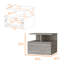 Table de chevet flottante gris béton avec beaucoup de rangement: 1 tiroir et 2 tablettes pour la chambre à coucher-2115766992