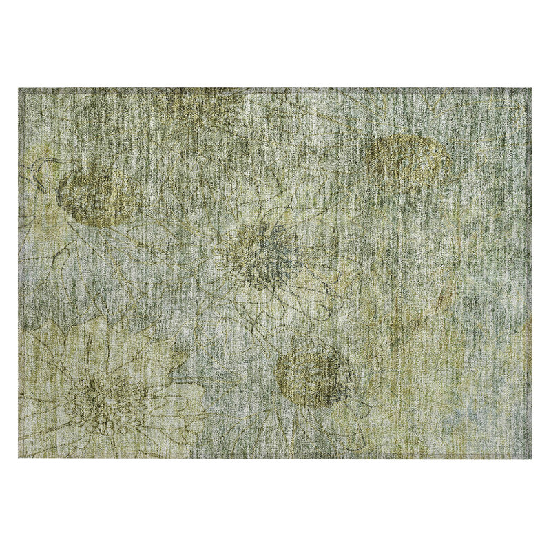 Machine Washable Indoor/Outdoor Layton ACN2235 Floral Rug, Rectangle 1'8" x 2'6"