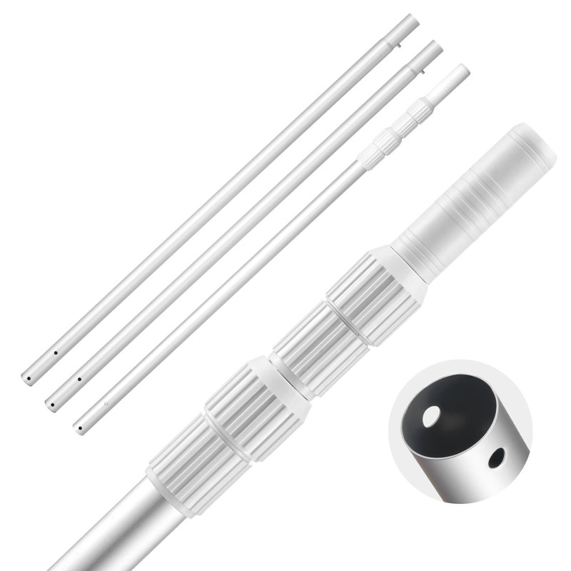 Swimming Pool Pole 3.4 to 15 ft Telescopic Aluminum Alloy Twist Locking