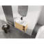 Meuble-lavabo mural compact avec lavabo compact, finition chêne clair moderne