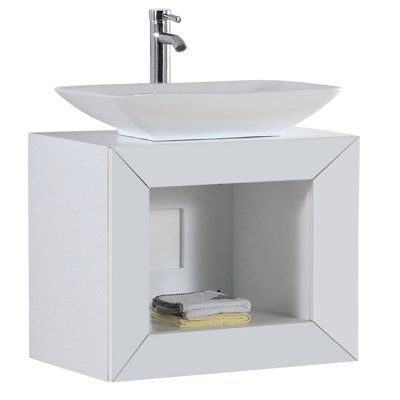 Ensemble de meuble-lavabo de salle de bain simple fixé au mur 24 po Tyne