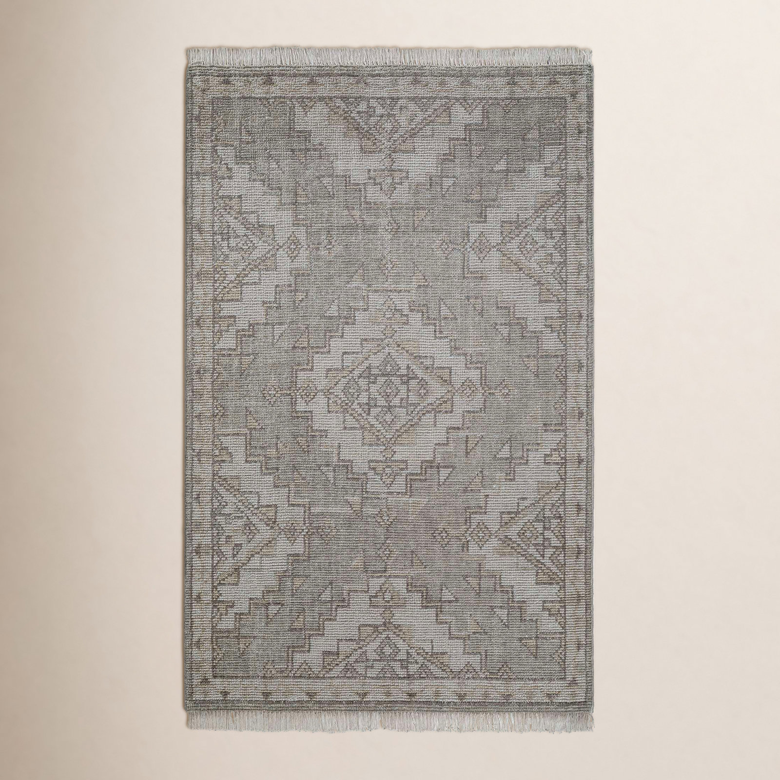 Maeve Hand-Knotted Geometric Wool Rug, Rectangle 3' x 5'