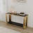 Aaradhya Wood Storage Console Table with Sturdy Metal Frame and Tempered Glass Top-1034306748