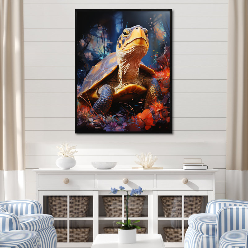 Voyage expressionniste sur toile, H 20 po x l 12 po x P 1 po, Cadre flottant noir