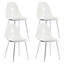 Ensemble de 4 chaises d'appoint pour salle à manger, siège en plastique avec pieds en métal, design transparent moderne, L 18,11 po x l 17,32 po x H 32,67 po