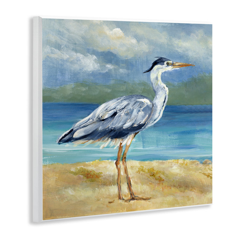 «Heron by the Sea», art mural sur bois par Lanie Loreth