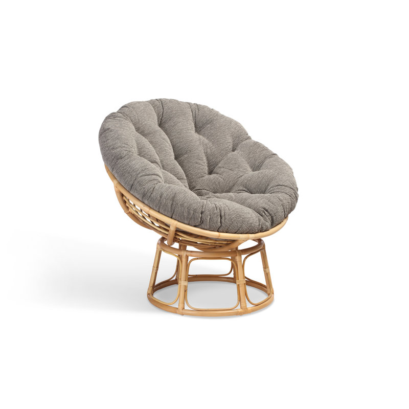 Papasan Wicker / Rattan Swivel Papasan Chair, Grey