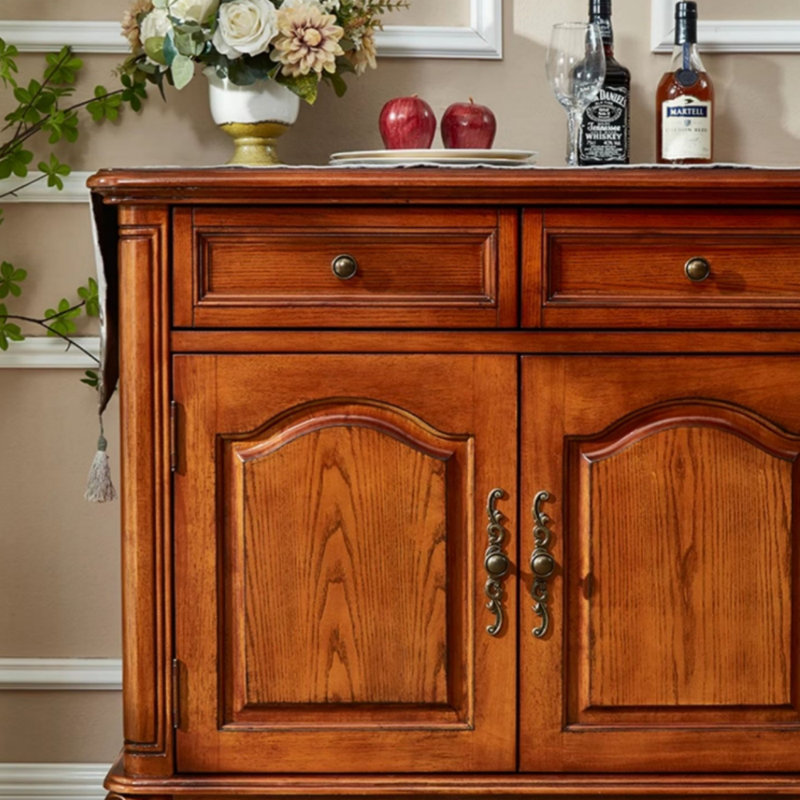 Buffet haut de gamme de style rétro, Brun, H 35,04 po x l 51,18 po x P 18,9 po