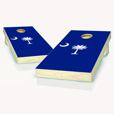 2' X 4' State Flag Solid Wood Cornhole Set With Lights