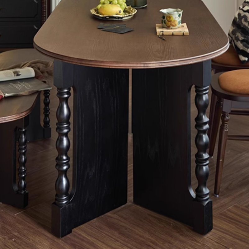Table ovale française French, H 29,52 po x L 62,99 po x l 33,46 po