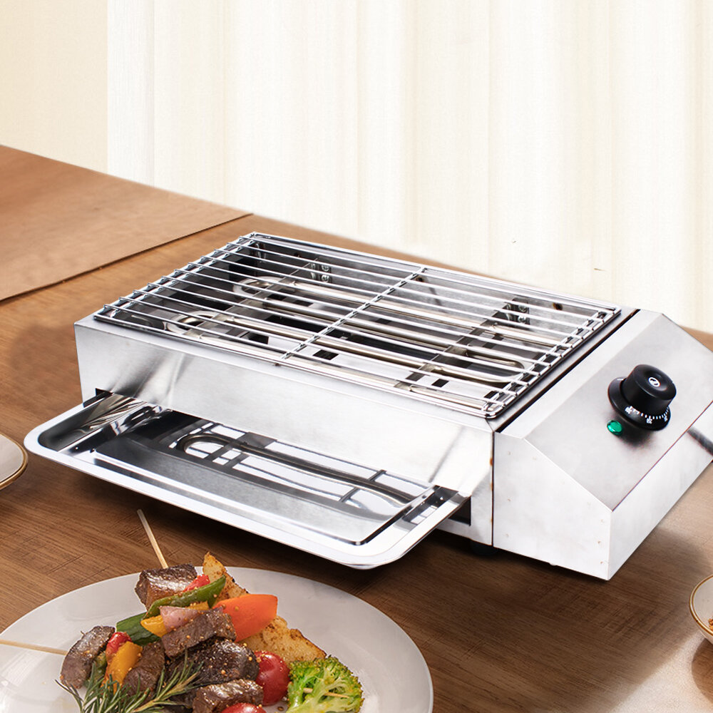 Electric Grill 1800W White Smokeless BBQ Home Indoor Grill