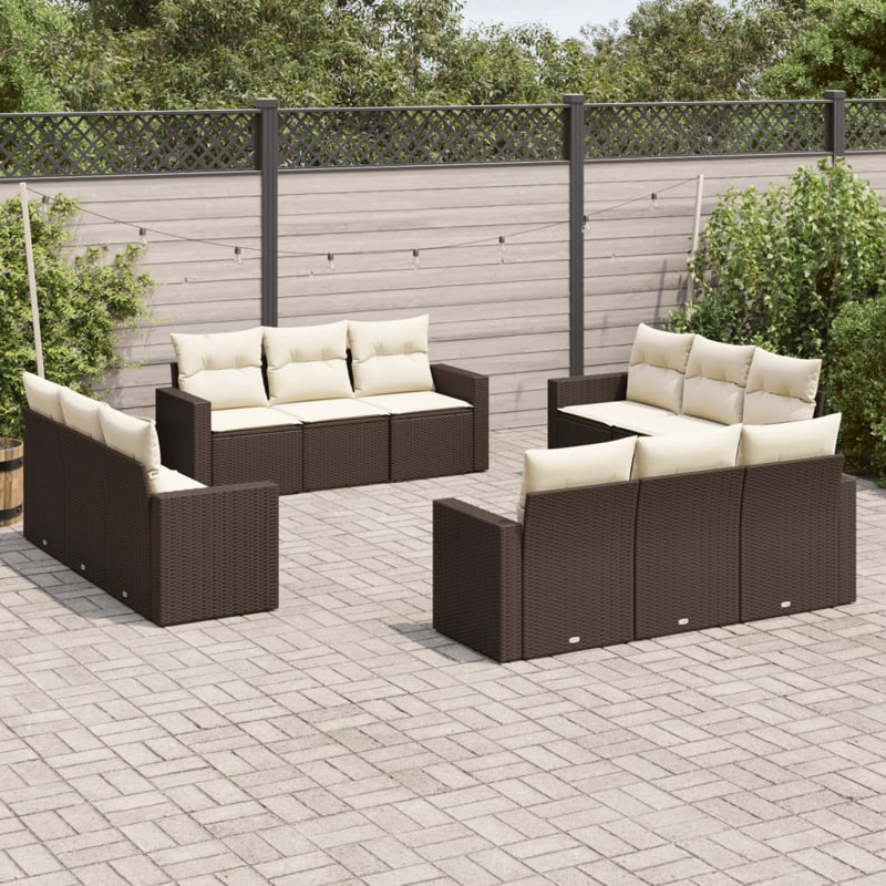  Garden Sofa Set Brown, Brown, White