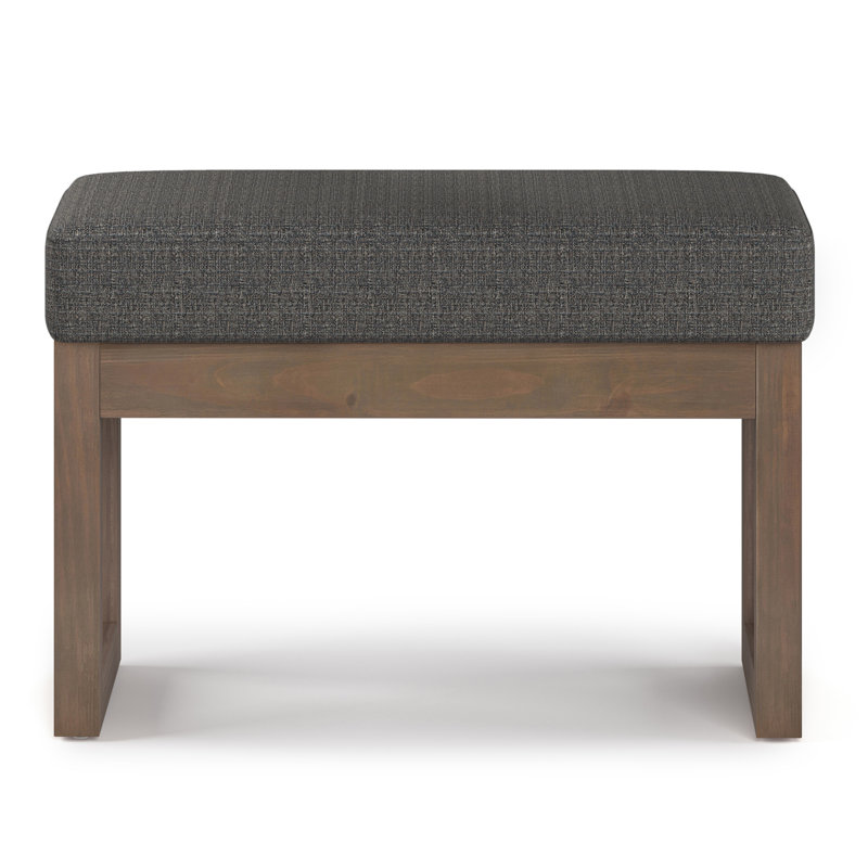 Ebony Tweed Upholstered Solid Wood Entryway Bench