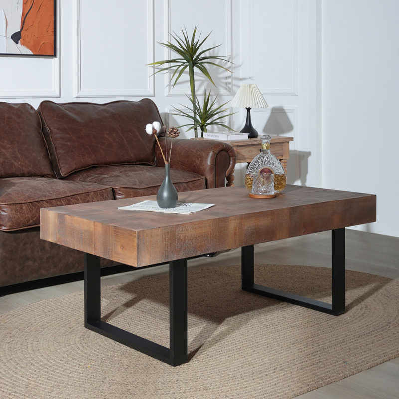 Table basse rustique en bois industriel