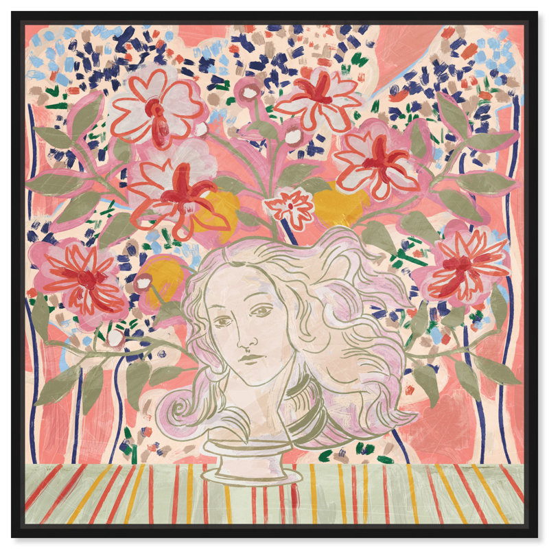 Art mural bohème flottant à motif floral Boho par Art Remedy, H 31 po x l 31 po, Cadre noir