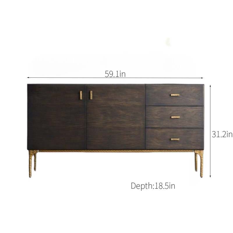 Armoire d'appoint Simple Modern, H 31,2 po x l 59,1 po x P 18,5 po
