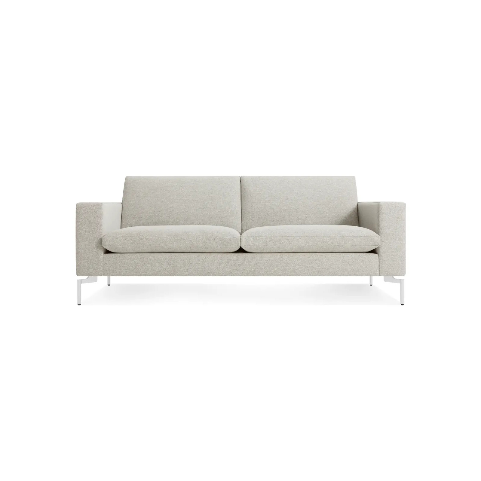 New Standard Upholstered Sofa, White, Maharam Mode in Clavicle Polyester Blend, 32" H x 78" W x 35" D