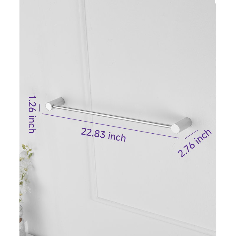 24 po Porte-serviettes de salle de bain mural moderne Modern, Chrome