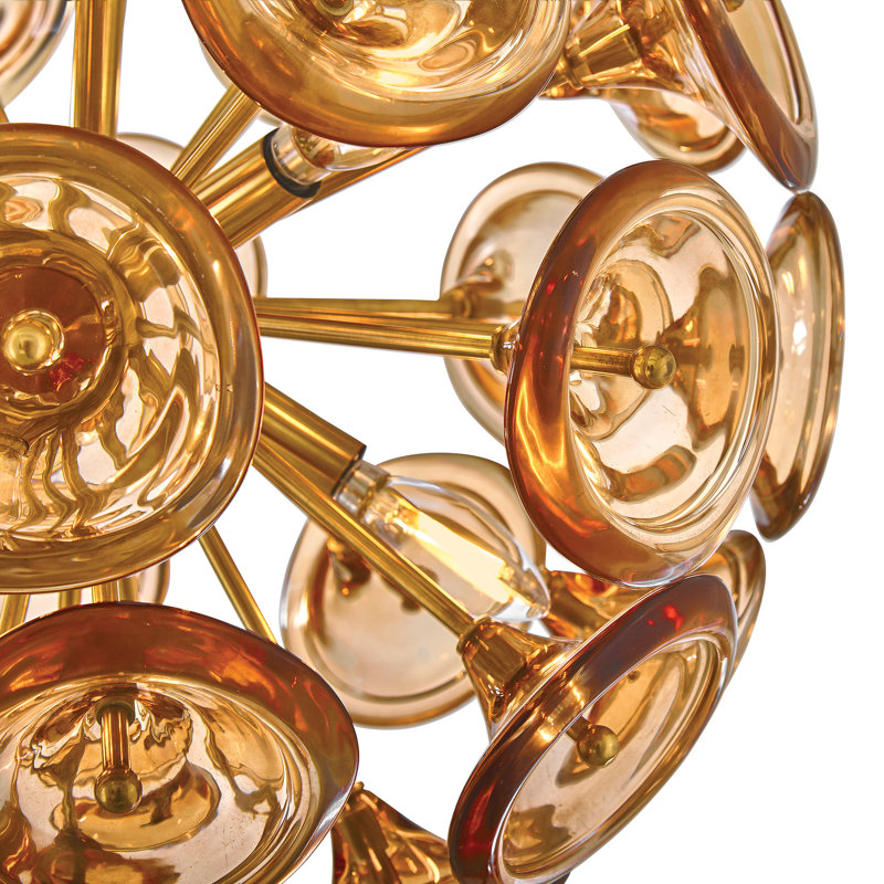 Maya Chandelier, Amber, 70.5" H x 19.75" W x 19.75" D, 8 Lights