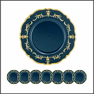 Paquet de 8 assiettes de présentation en plastique, P 13 po