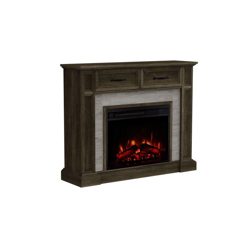 47" Electric Fireplace With Remote Control & 2 Drawers – 1500w Supplemental Zone Heating (warms 400 Sq Ft), 60-90°f Digital Thermostat, 9-hour Timer, Easy Assembly (all Hardware Included), Stylish Sturdy Base For Home