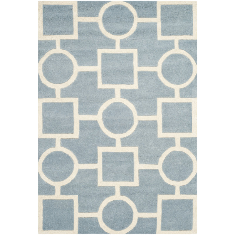 Teresita Hand Tufted Wool Geometric Rug, Rectangle 4' x 6'