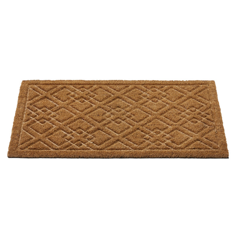 Mid-Century Diamond Embossed Outdoor Doormat