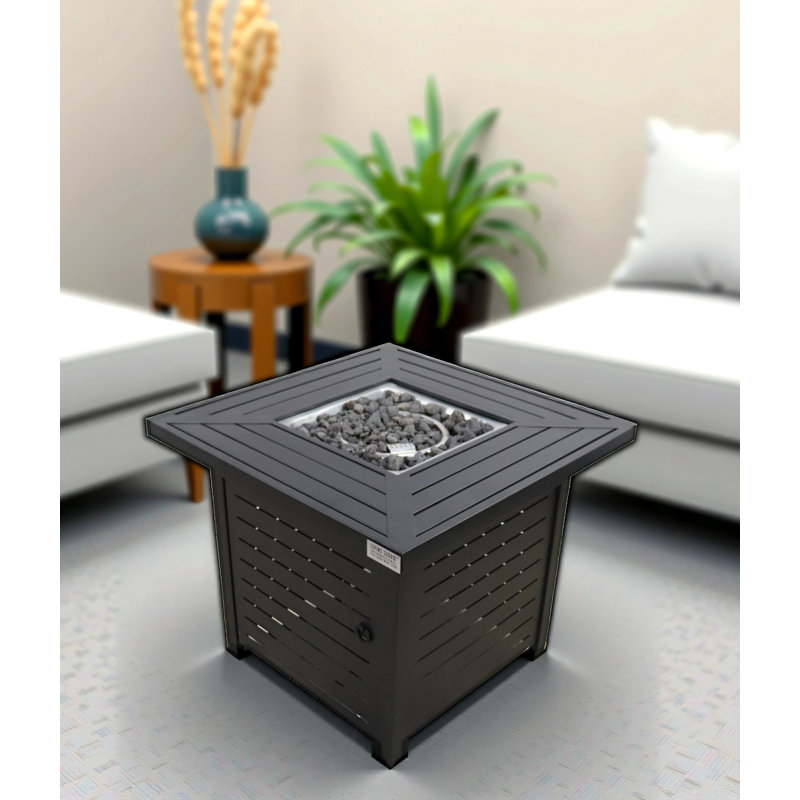 Foyer de table en acier au propane / gaz naturel en acier, l 30 po x H 25 po, 50 000 BTU, thermolaqué noir