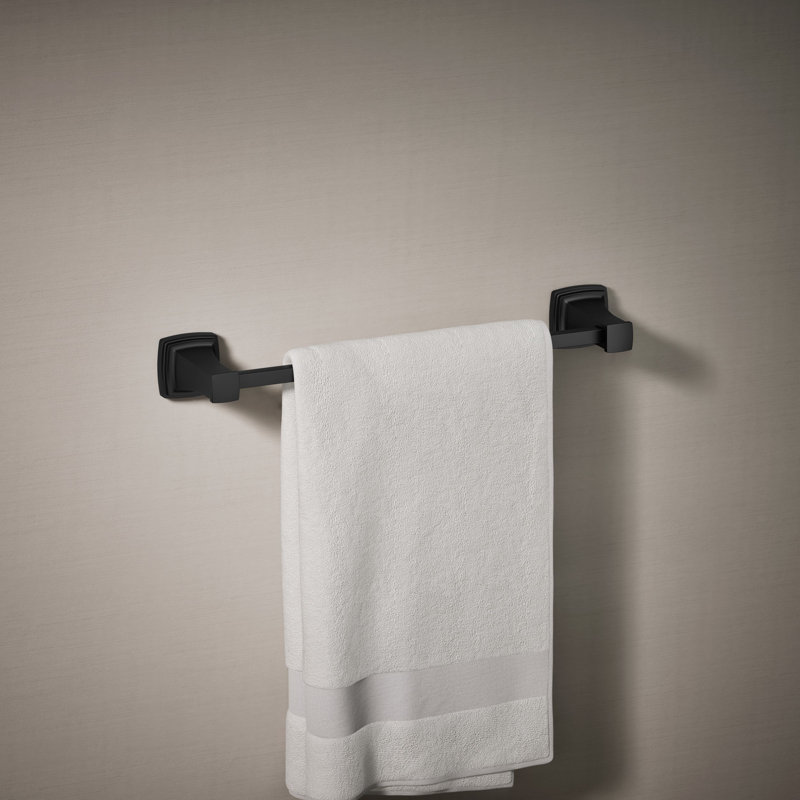 Riff Wall Mounted Towel Bar, Matte Black, 18"W