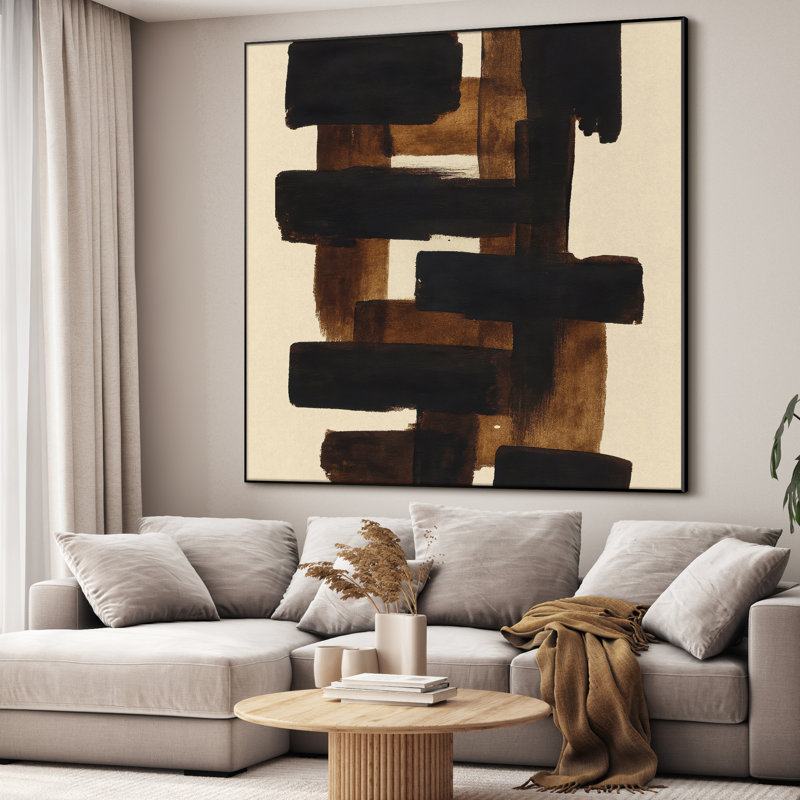 Très grand art mural, reproduction d'art sur toile - art abstrait moderne et net, H 36 po x l 36 po