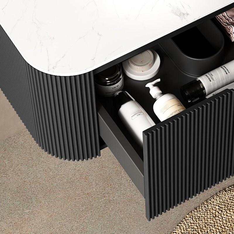 Lavabo de salle de bain Modern, Black, 36"