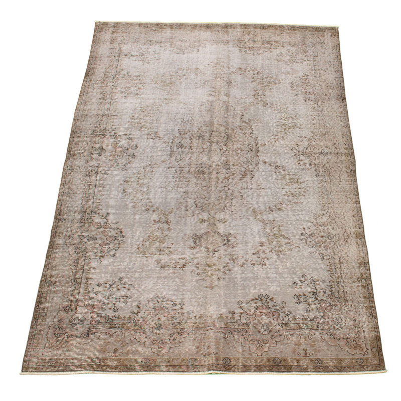 One-of-a-Kind 5'8" X 8'7" 1980s Wool Area Rug in Grey