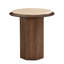 Table de bout en travertin et noyer Kasha