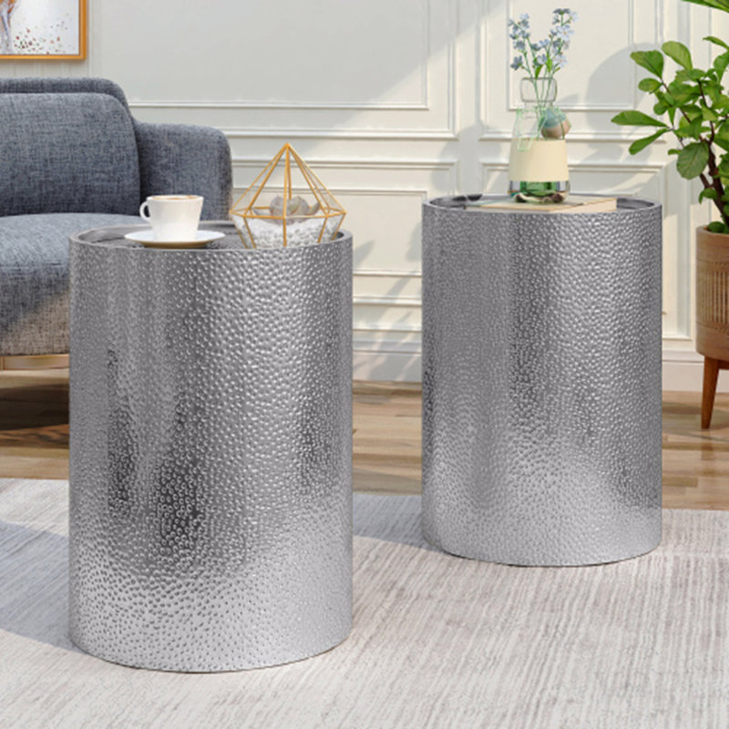 Table d'appoint en métal - Argent