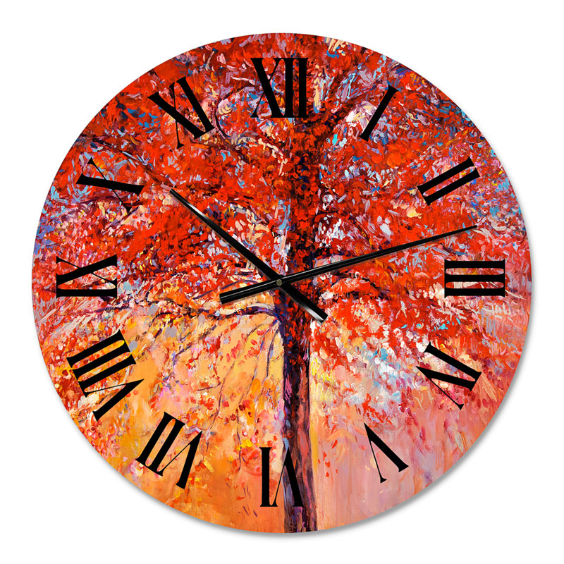 Paysage d'automne coloré dans un arbre de forêt XXXVII - Horloge murale traditionnelle, Petit