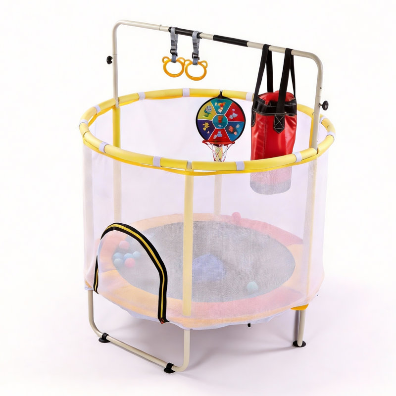 Fer de 54 po, polyéthylène, polypropylène, PVC mini trampoline orange et jaune