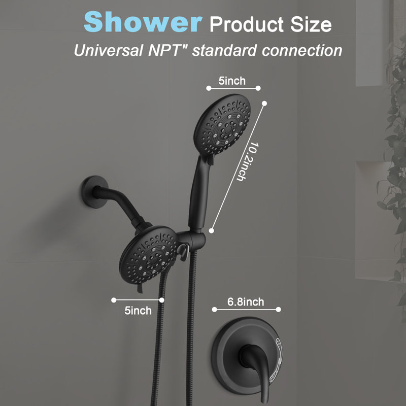 Complete Shower System, Matte Black