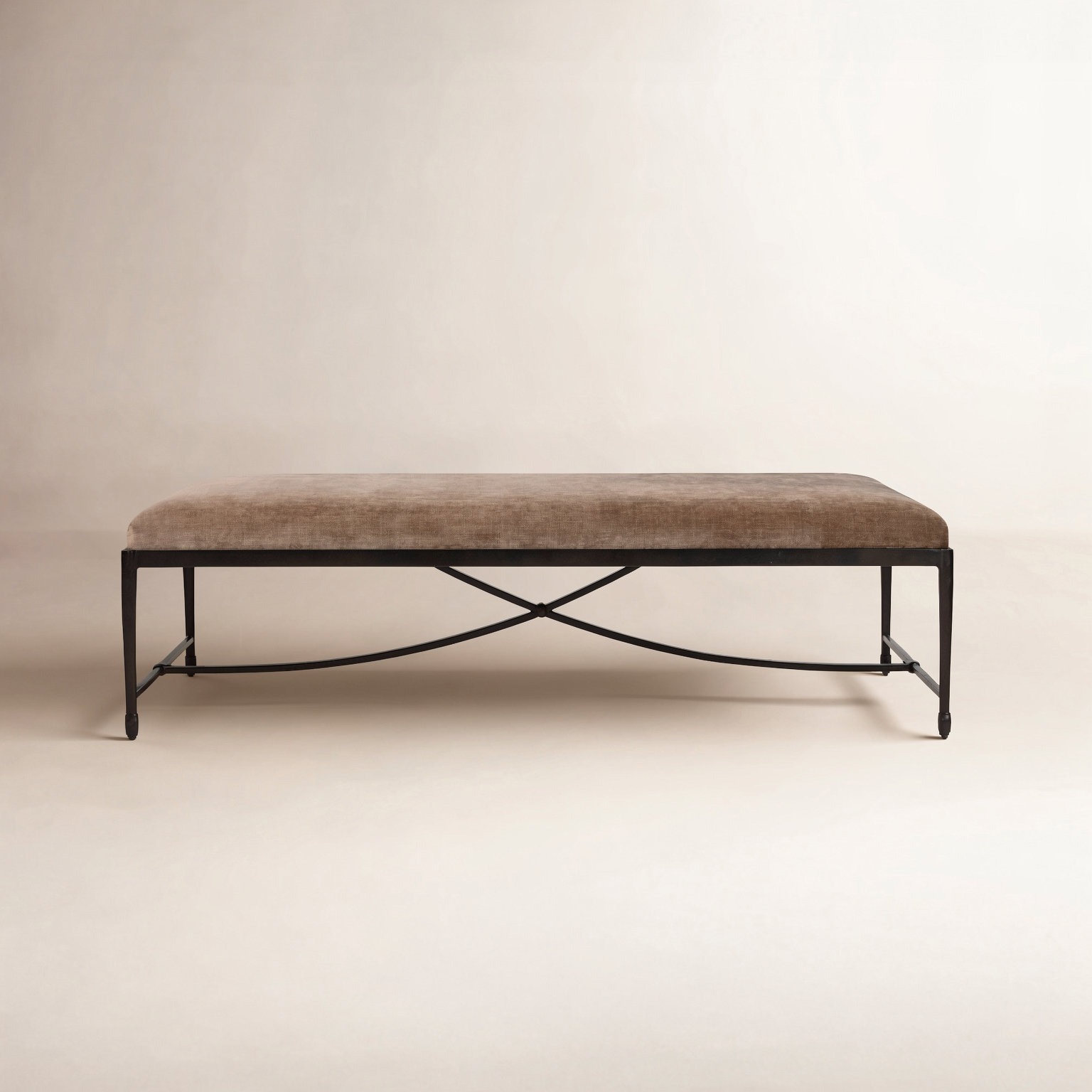 55" Jade Hammered Iron Ottoman