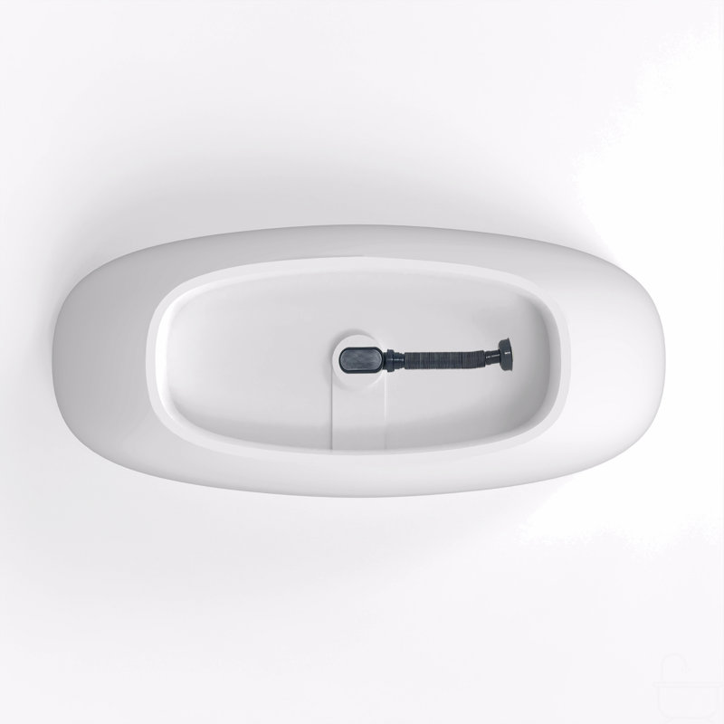 66.9 Inch Freestanding Solid Surface Soaking Bathtub