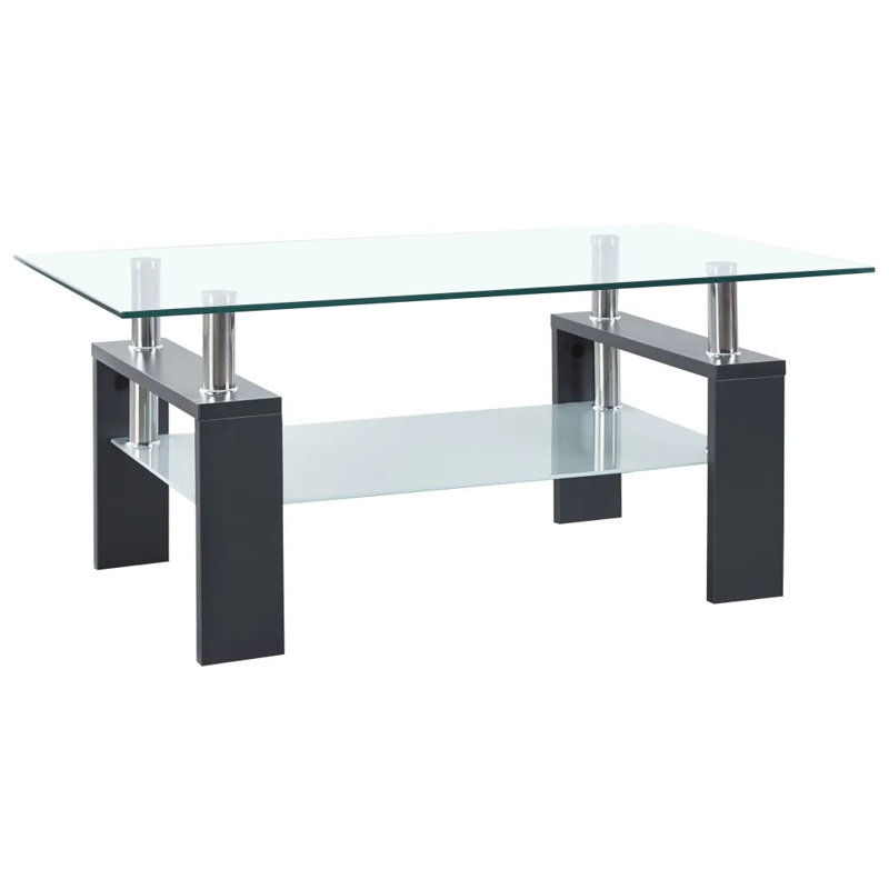 Ewelina Four Leg Coffee Table with Storage, Grey