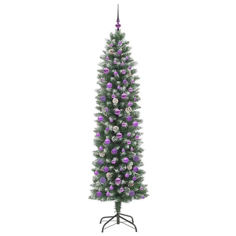 Artificial Slim Christmas Tree, Purple, 6.89' H