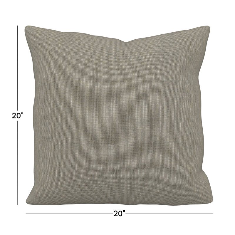 Coussin décoratif intérieur / extérieur Gabi, Carré 20 po, Sunbrella® à tissage uni palette colombe