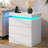 Nightstand With Charging Station And LED Lights-359598220