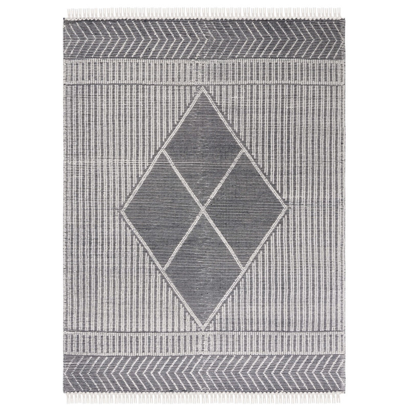 Tapis style sud-ouest en laine et coton tissé à plat Altis, Rectangle 8 pi x 10 pi