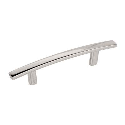 Cyprus 3 inch (76mm) Center-to-Center Polished Nickel Cabinet Pull - 10 Pack