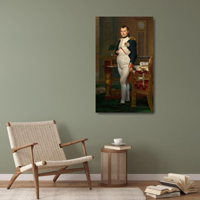 David, Jacques, Louis, reproduction d'art sur toile tendue: L'empereur Napoléon dans son bureau aux Tuileries
