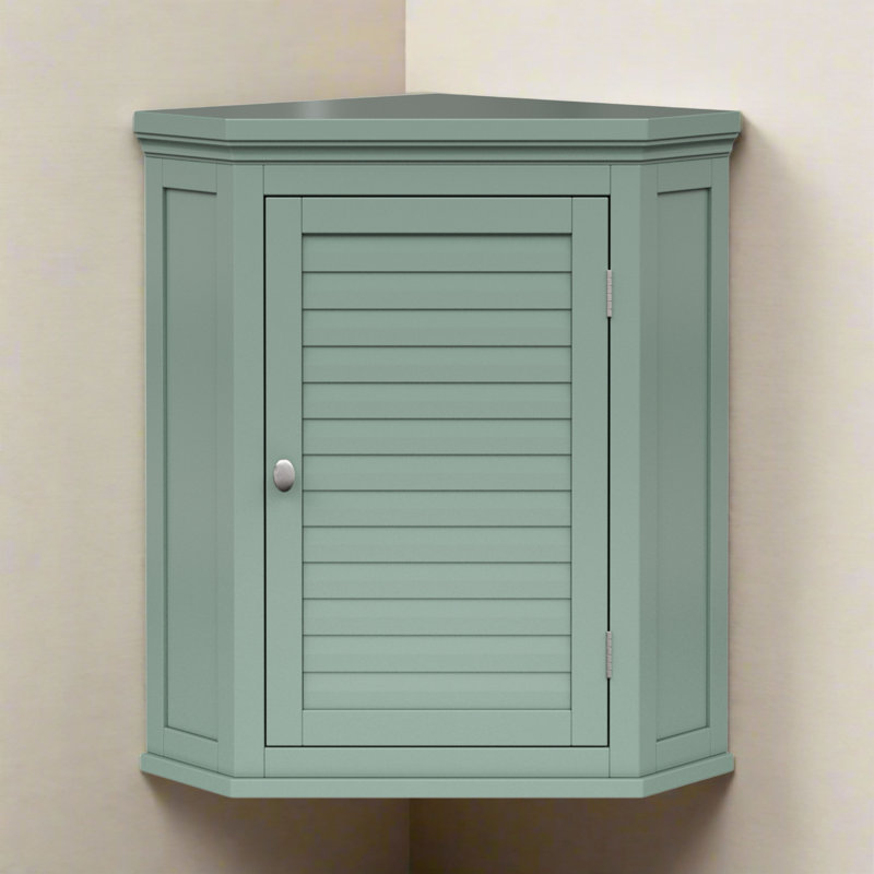Glancy One Shutter Door Removable Wooden Wall Cabinet, Green
