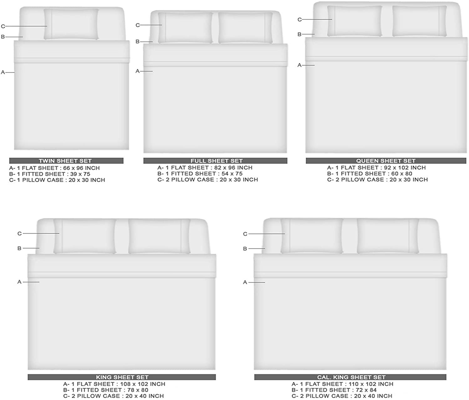 Kal Cotton Sheet Set, King, Arctic White