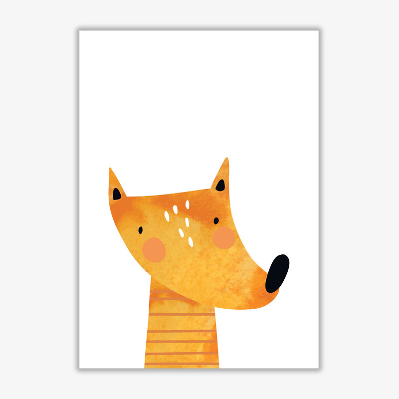 Scandi Fox - Painting, 30 cm H x 21 cm W x 1 cm D, No Frame
