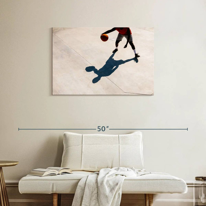 Ombre de joueur de basketball, H 24 po x l 36 po